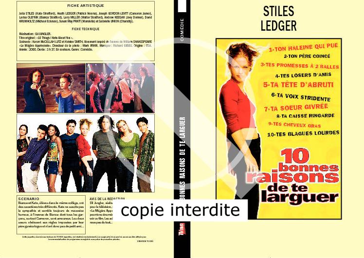 10 BONNES RAISONS DE TE LARGUER | TV-DVD Jaquettes